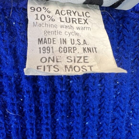 Vintage Objectivity Sweater Women’s OSFM-Large Blue Metallic Knit - Picture 5 of 8